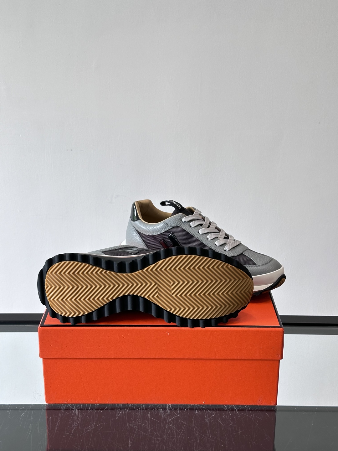 Hermes Hugo Platform Sneakers Grey/Black