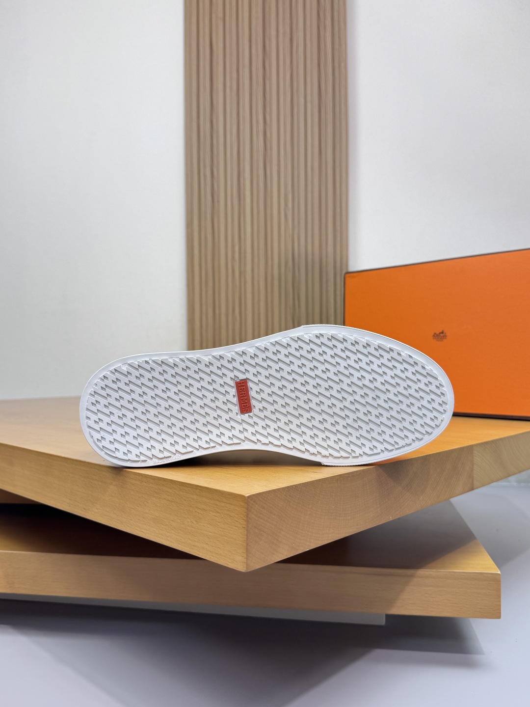 Hermes Croc-Embossed Leather Sneakers White