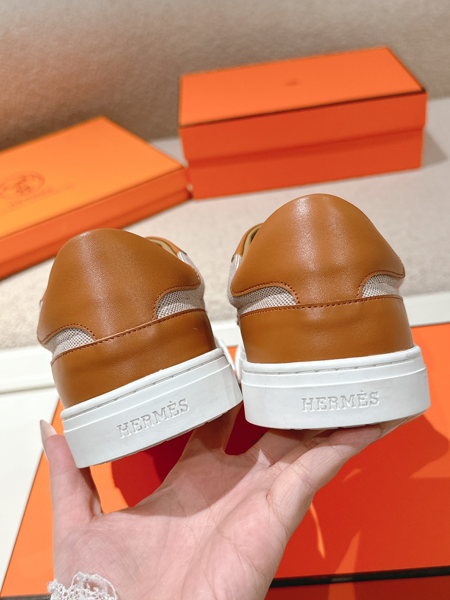 Hermes Kelly Buckle Sneaker Brown