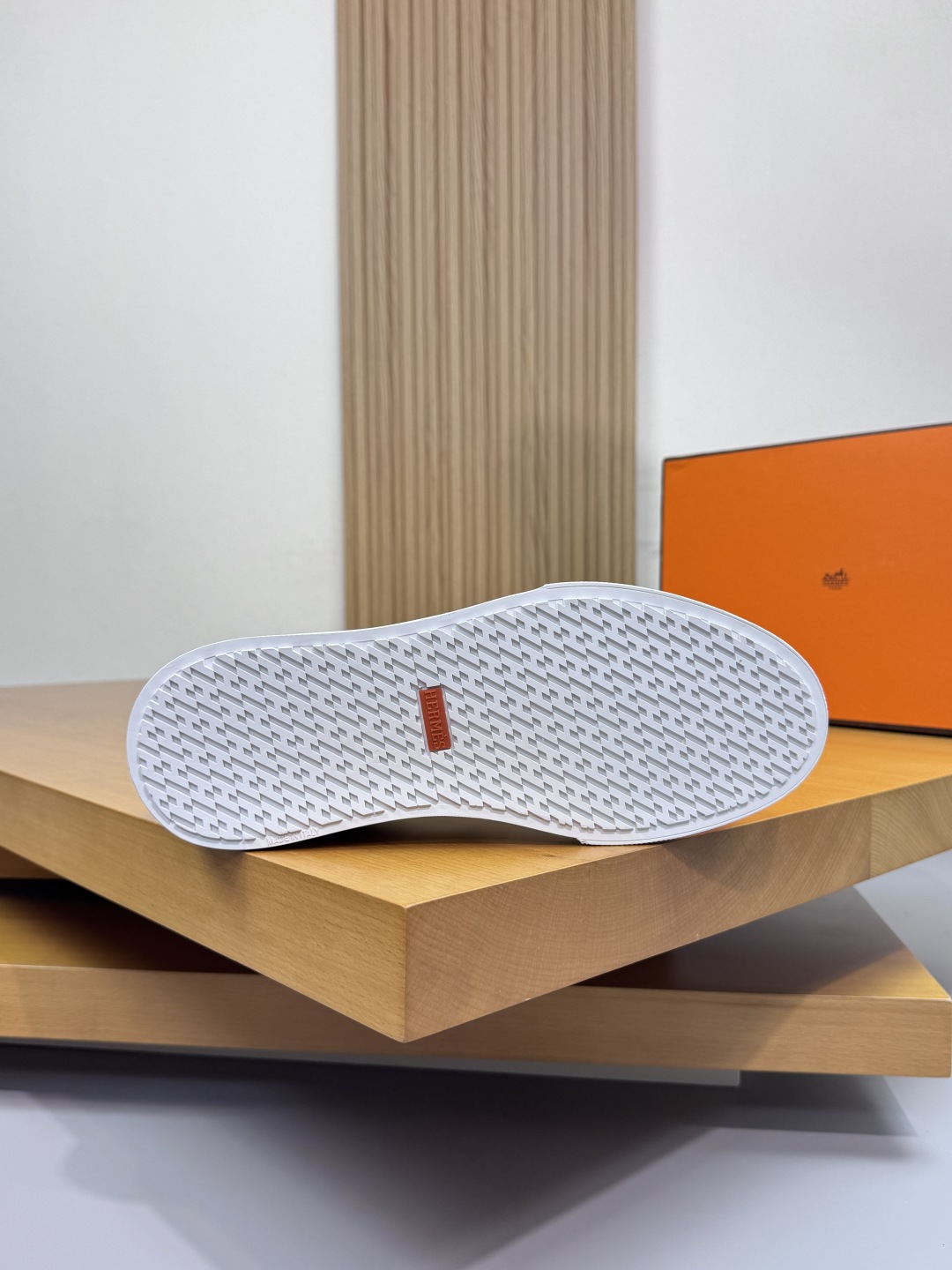 Hermes Nappa Leather Low-Top Sneakers White