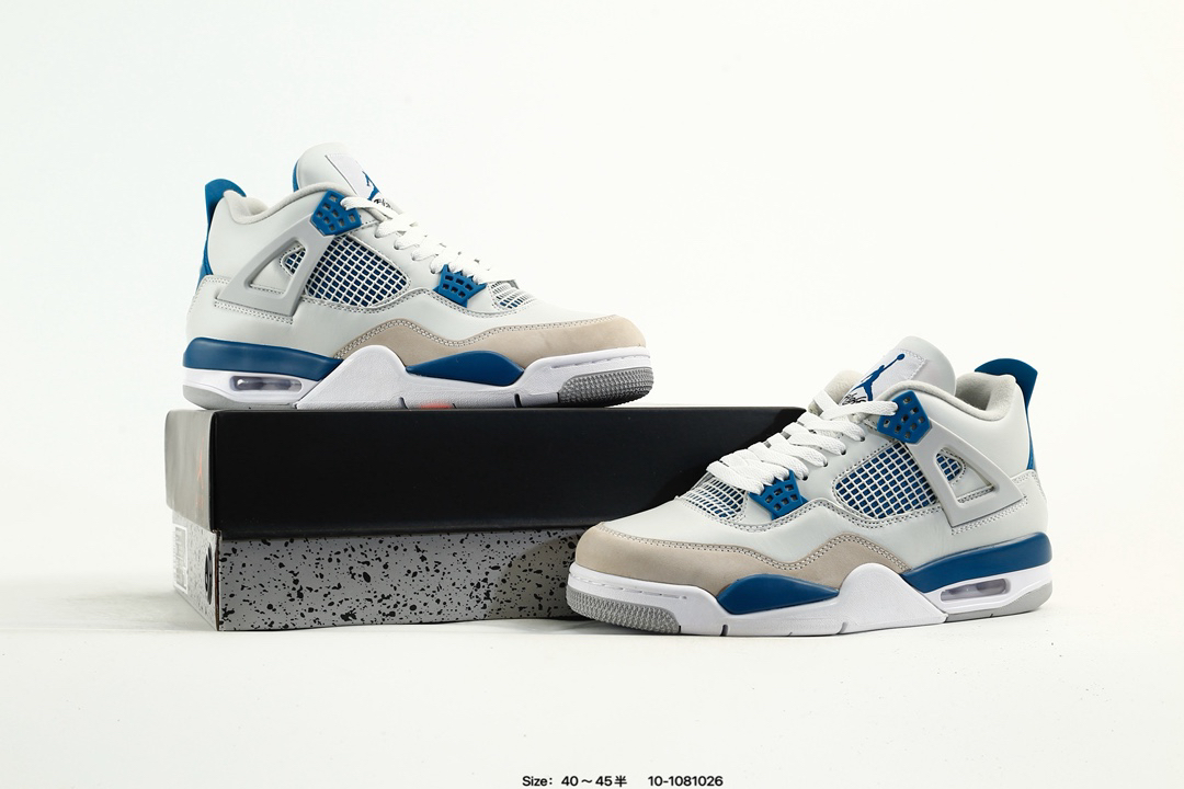 Nike Air Jordan 4 Retro OG Military Blue White Grey Blue