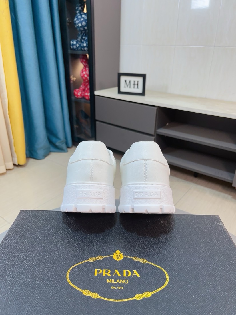 Prada Leather Mesh Sneakers Black