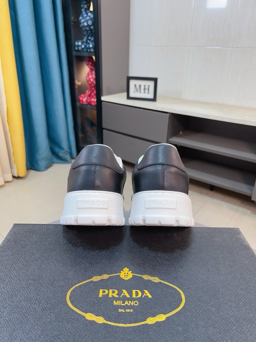 Prada Triangle Logo Lug Sole Sneakers Black