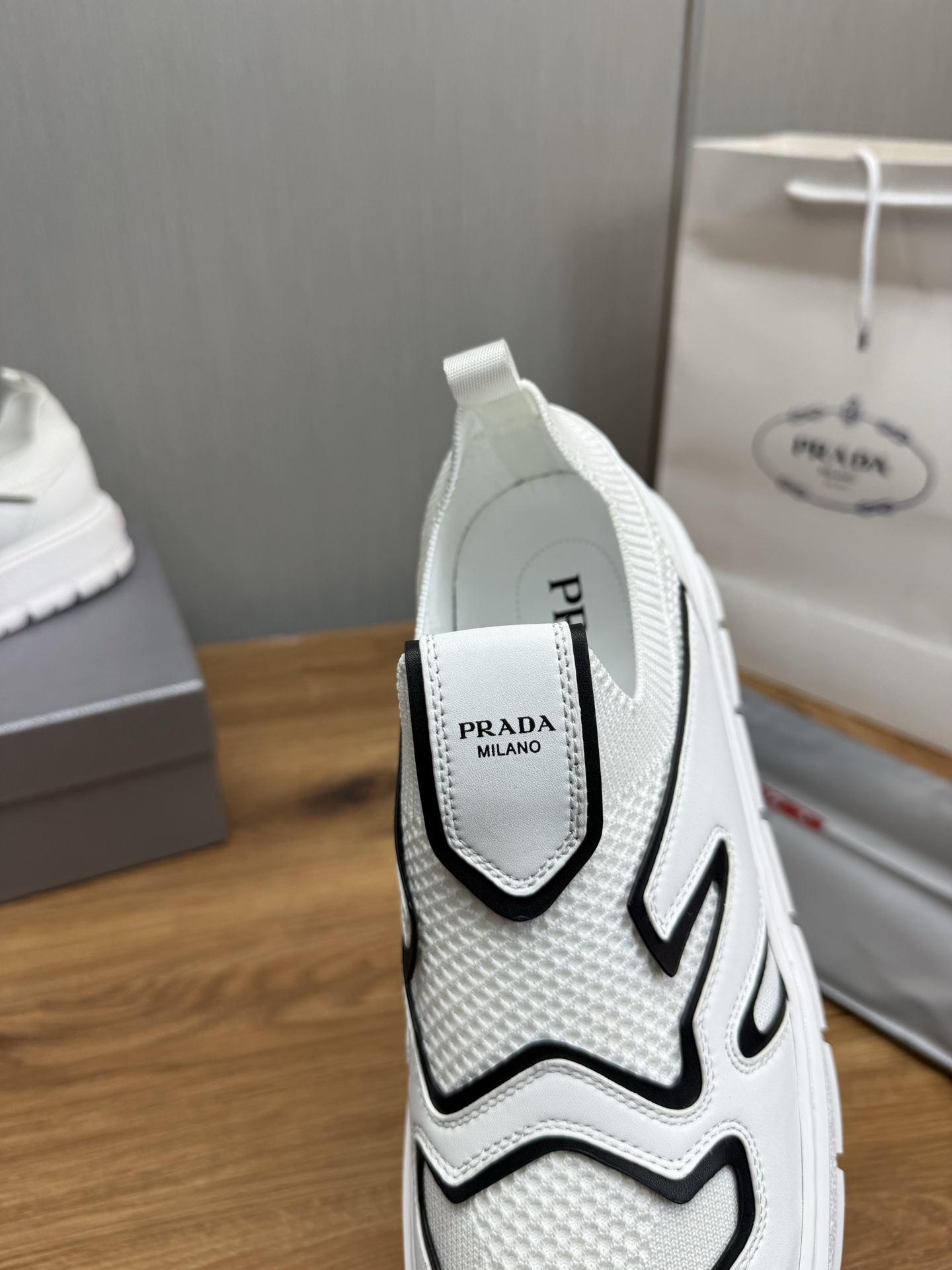 Prada Milano Slip-On Sneakers White