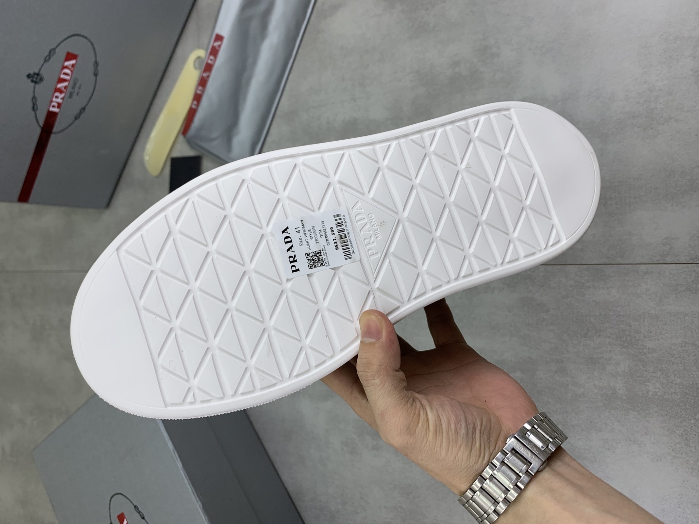 Prada Leather Suede Sneakers Multicolor