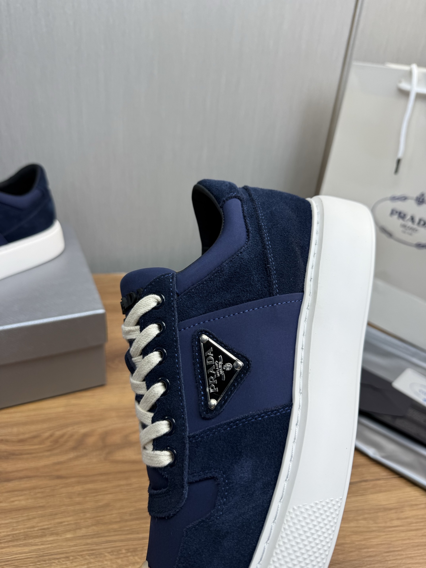Prada Triangle Logo Sneakers Navy