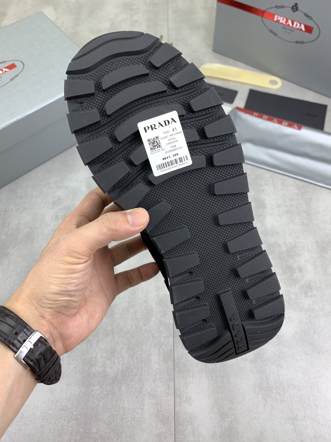 Prada Calf Leather Sneakers Black