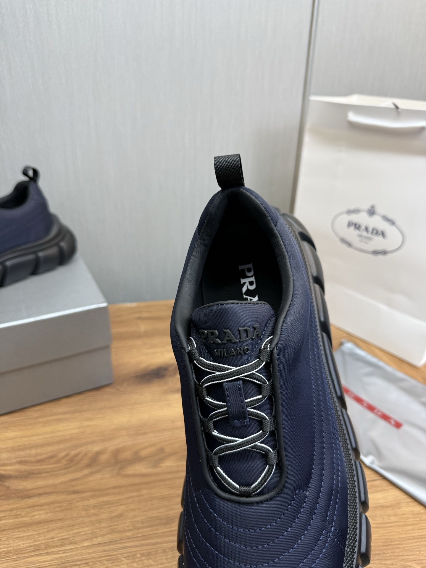 Prada Milano Nylon Sneakers Navy