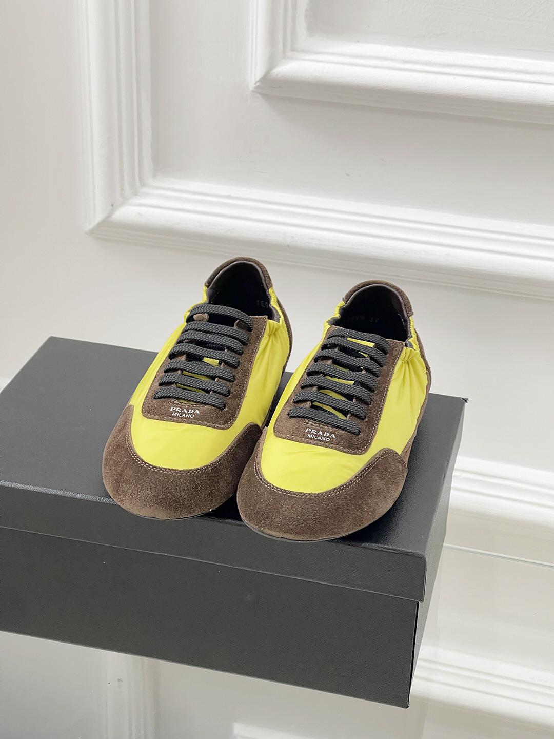 Prada Collapse Re-Nylon Sneakers Yellow