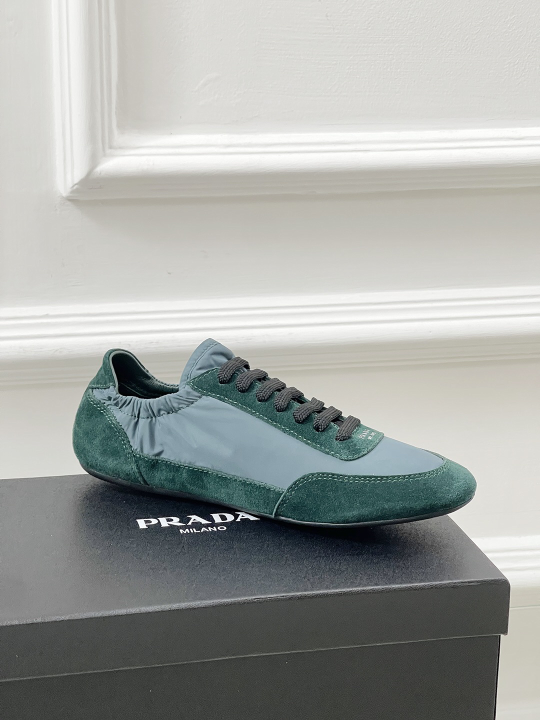 Prada Collapse Nylon Sneakers Green