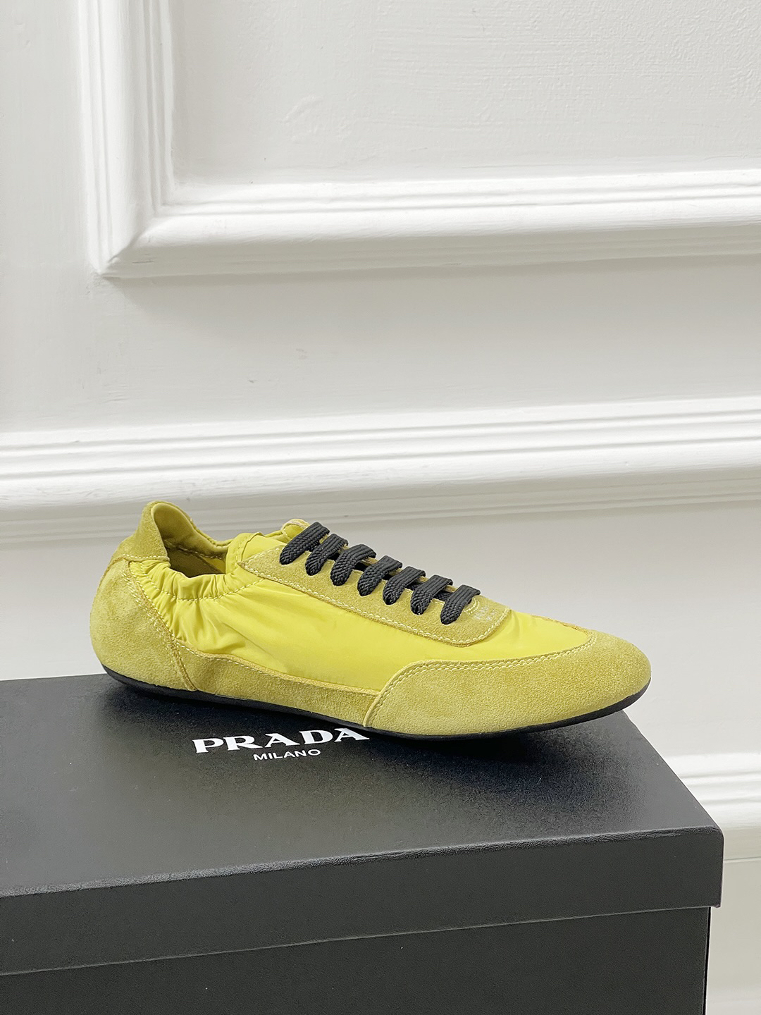 Prada Collapse Nylon Sneakers Yellow