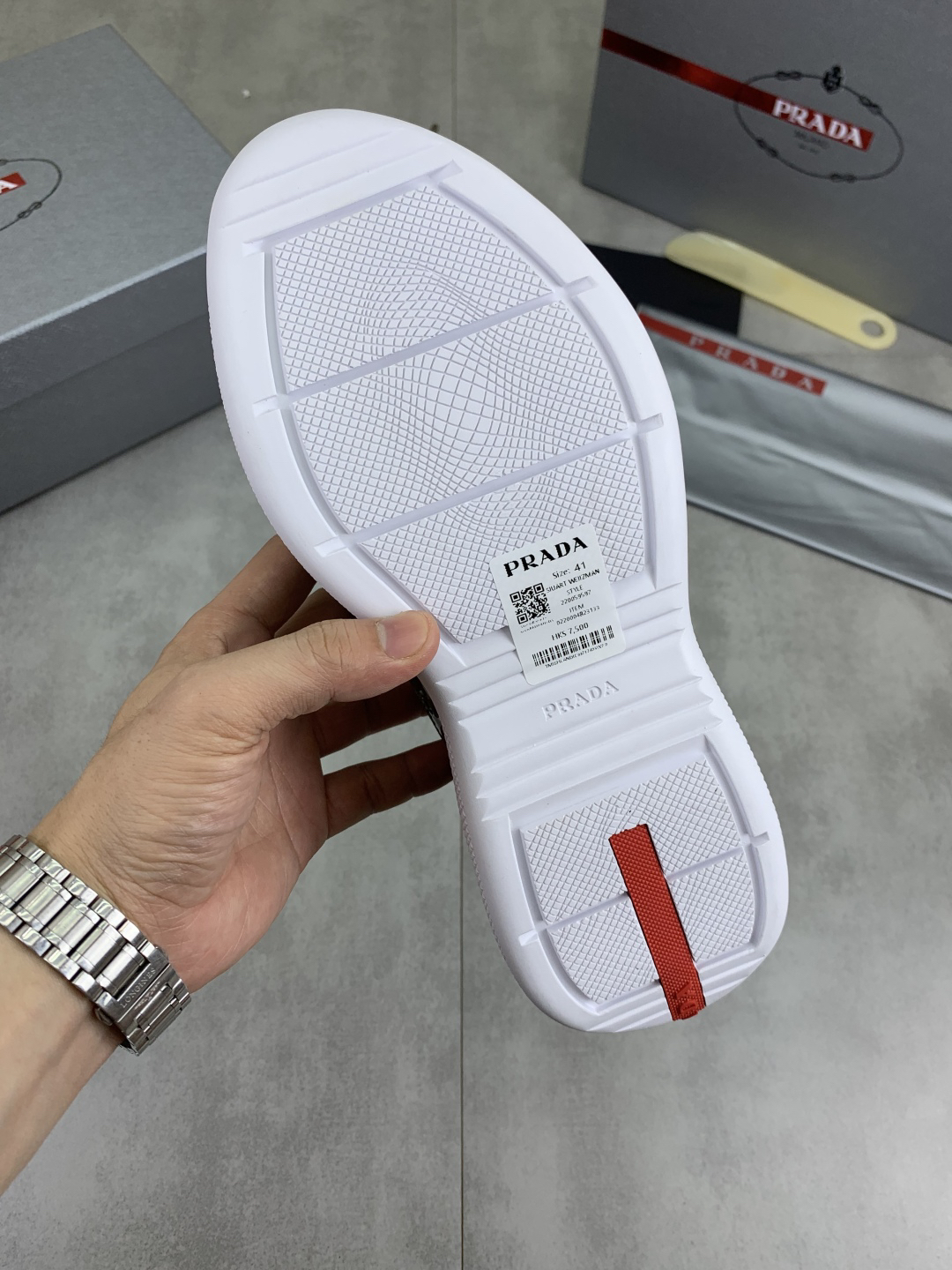 Prada Leather Mesh Sneakers Olive