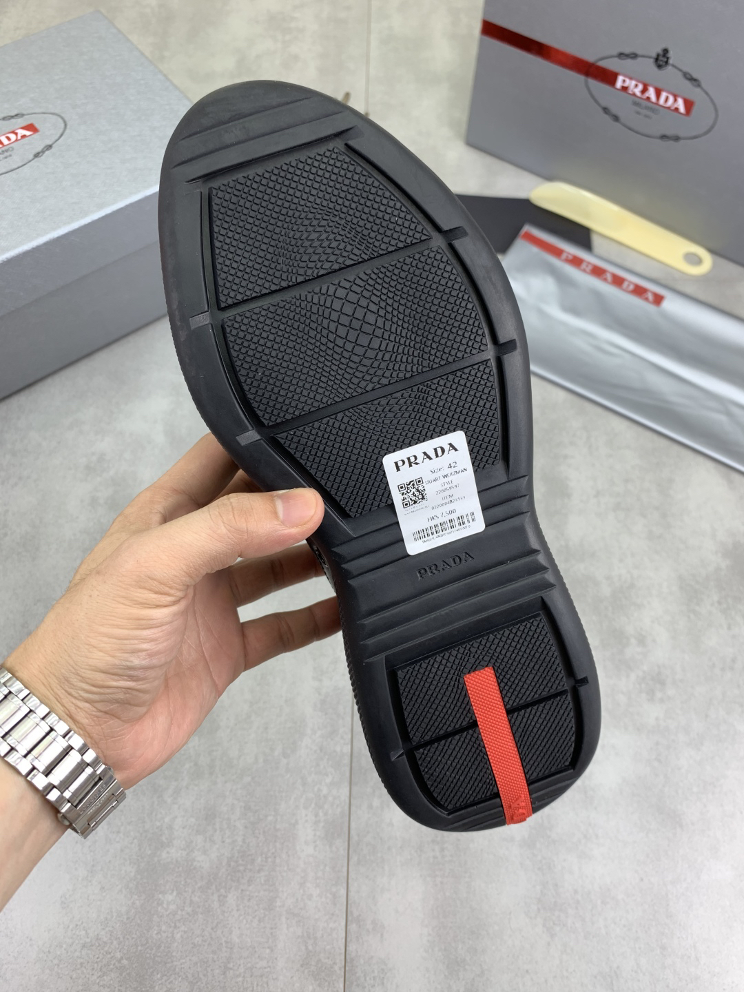 Prada Leather Mesh Sneakers Black