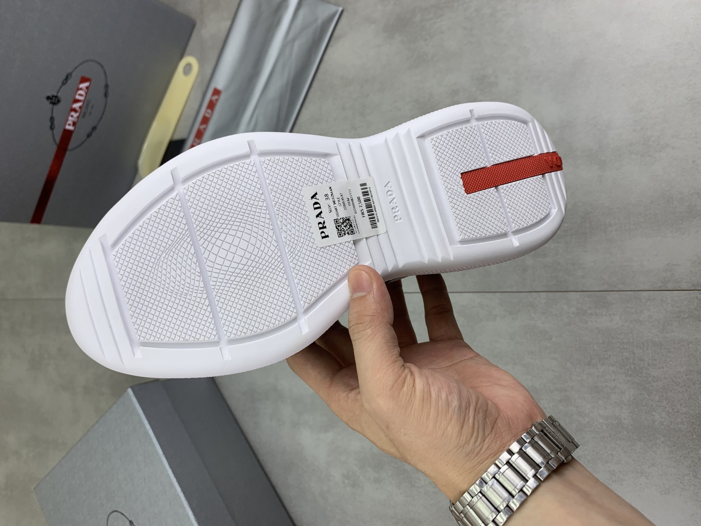 Prada Leather Mesh Sneakers Black