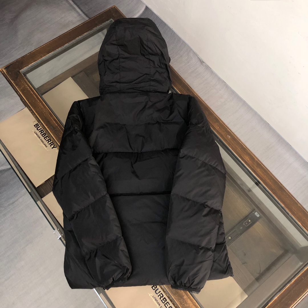 Moncler Logo Tape Down Jacket Black