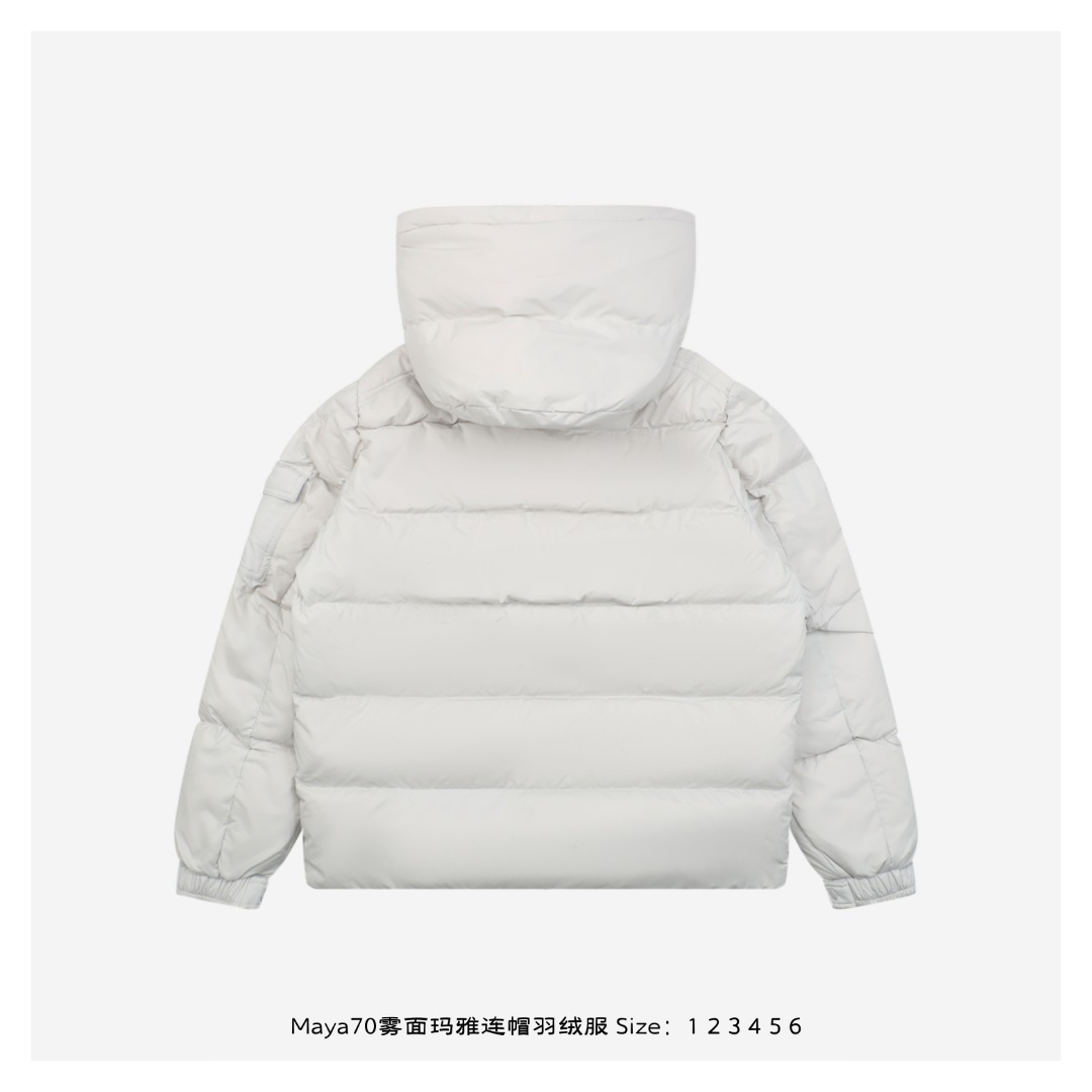 Moncler Maya 70 Matte Hooded Down Jacket White