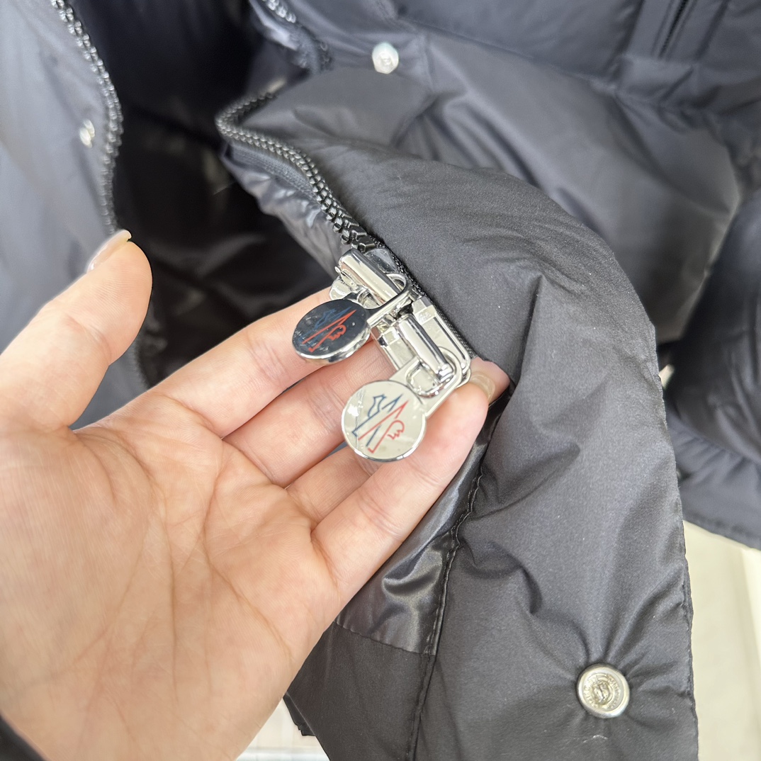 Moncler Hannover Hooded Long Down Coat Black