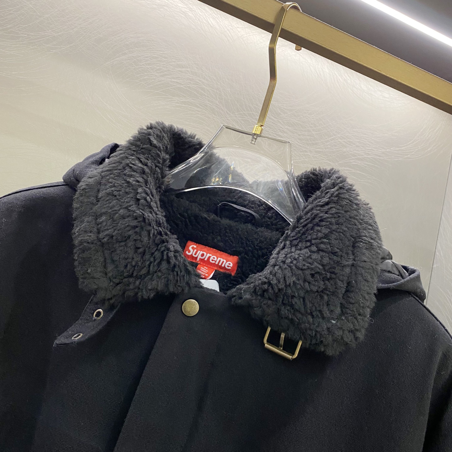 Supreme Faux Shearling Bomber Jacket Black