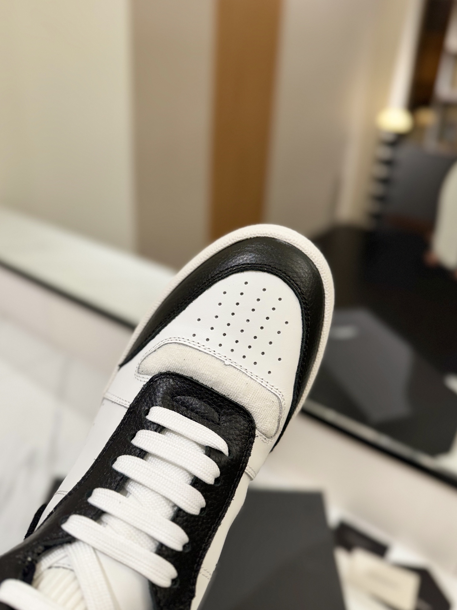 YSL SL61 Leather High-Top Sneakers Black White