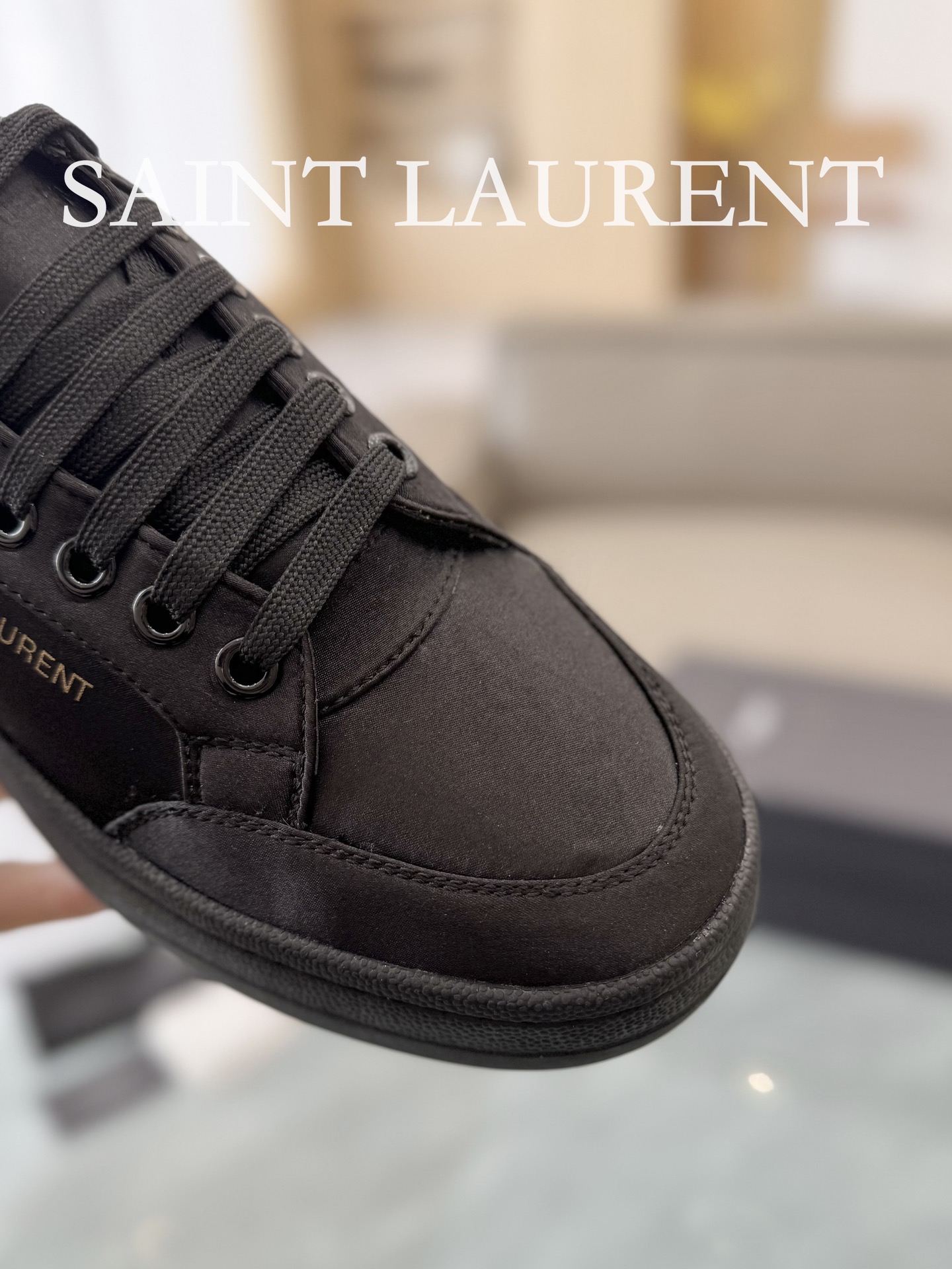 YSL SL61 Leather Sneakers Black