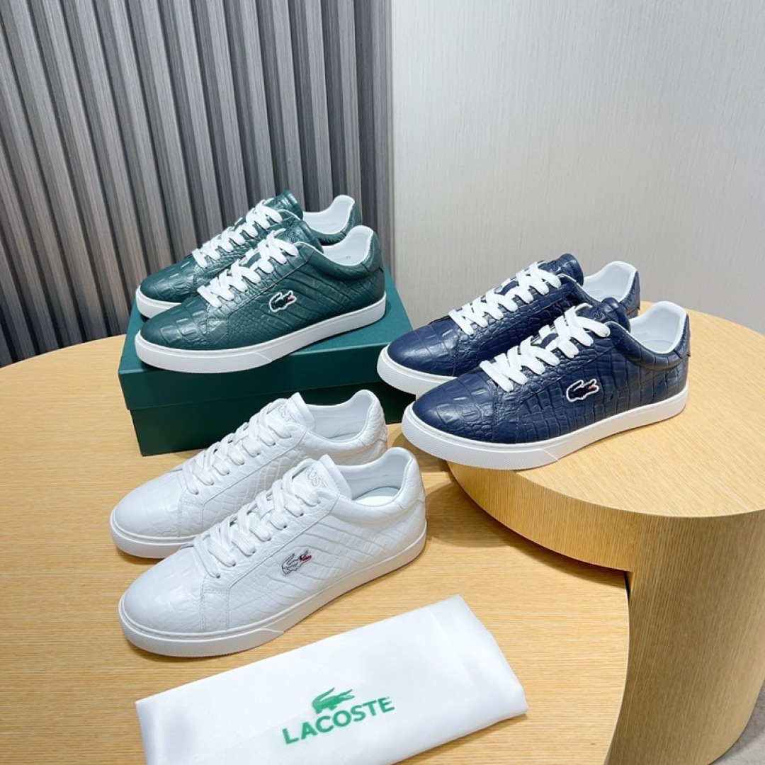 Lacoste Croc-Embossed Sneakers White
