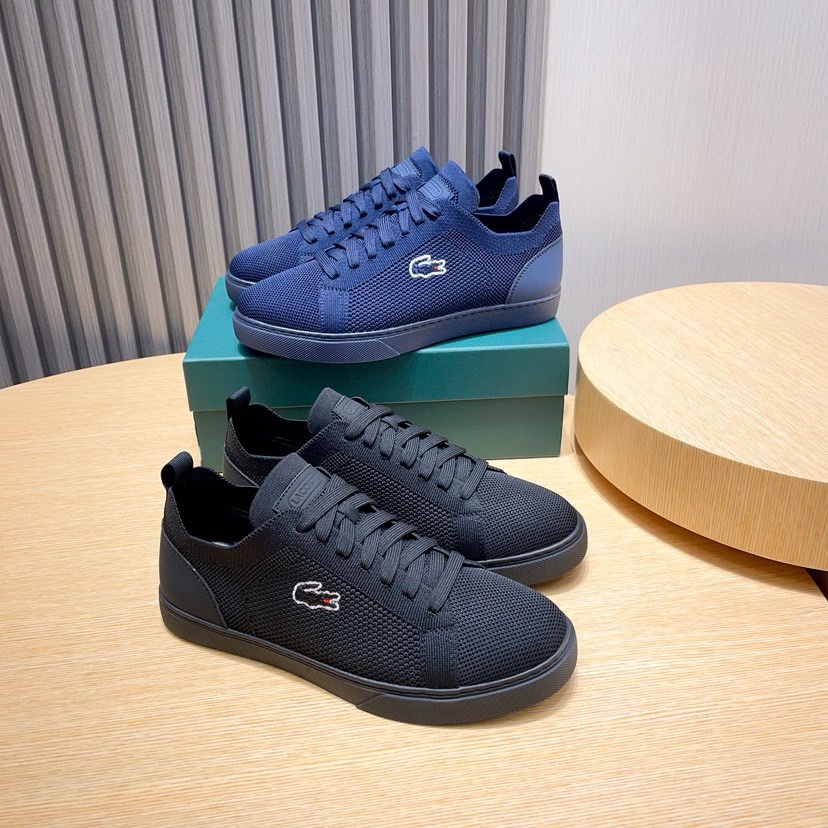 Lacoste Knit Low-Top Casual Sneakers Black