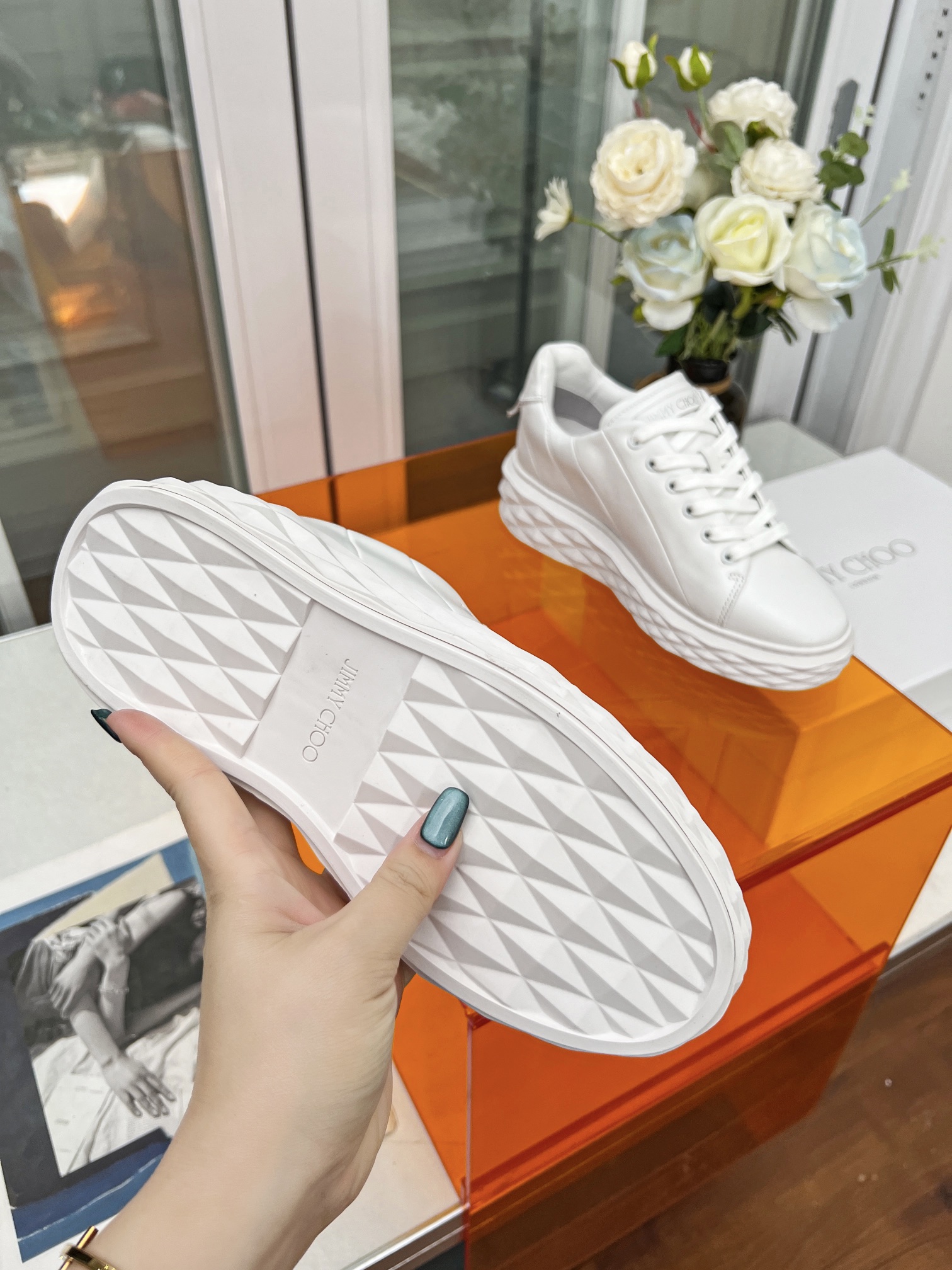 Jimmy Choo Diamond Sneakers White