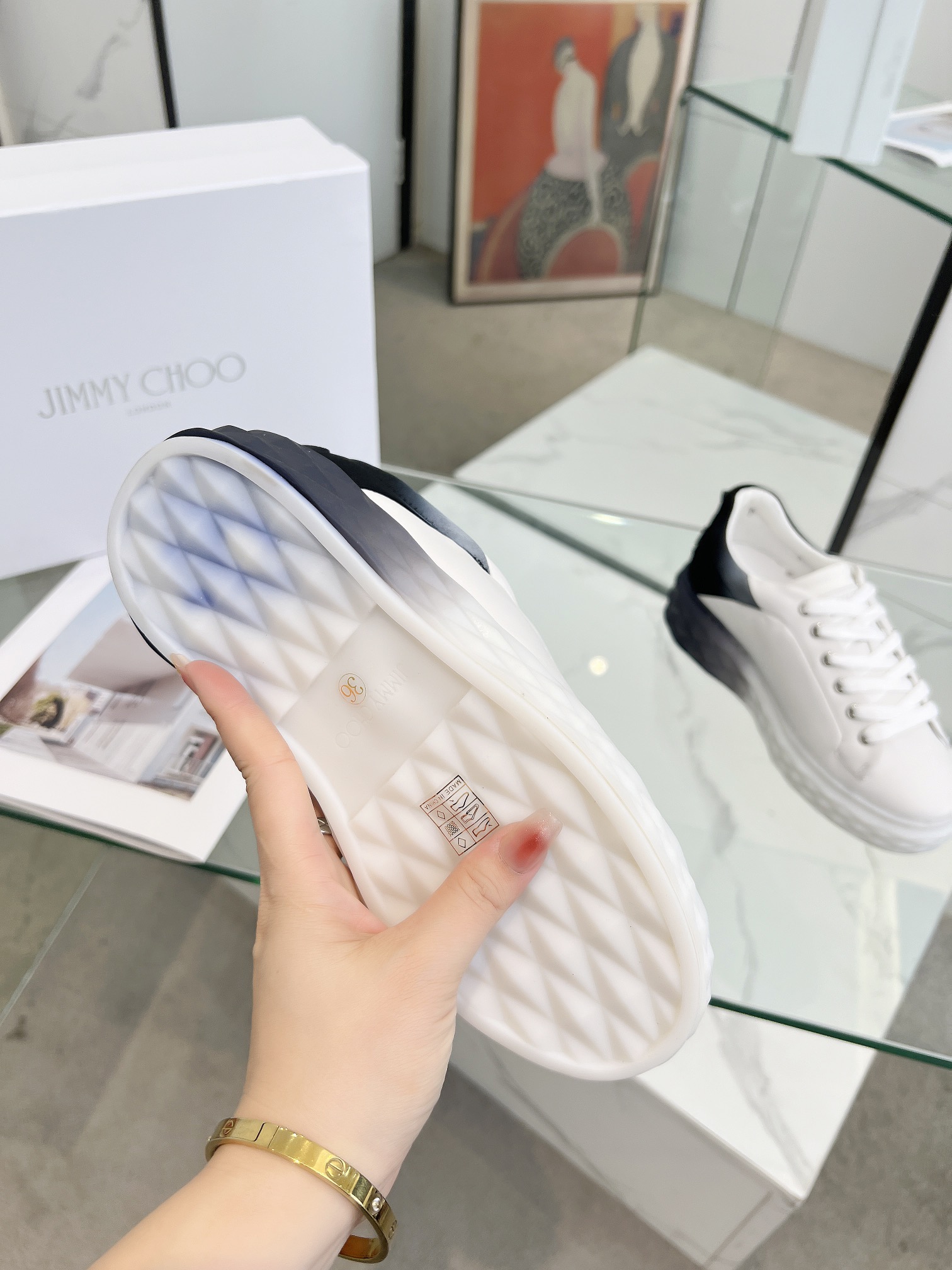Jimmy Choo Diamond Sneakers White/Black