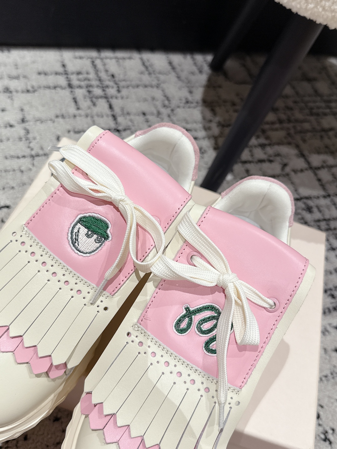Jimmy Choo Fringe Platform Golf Sneakers Pink