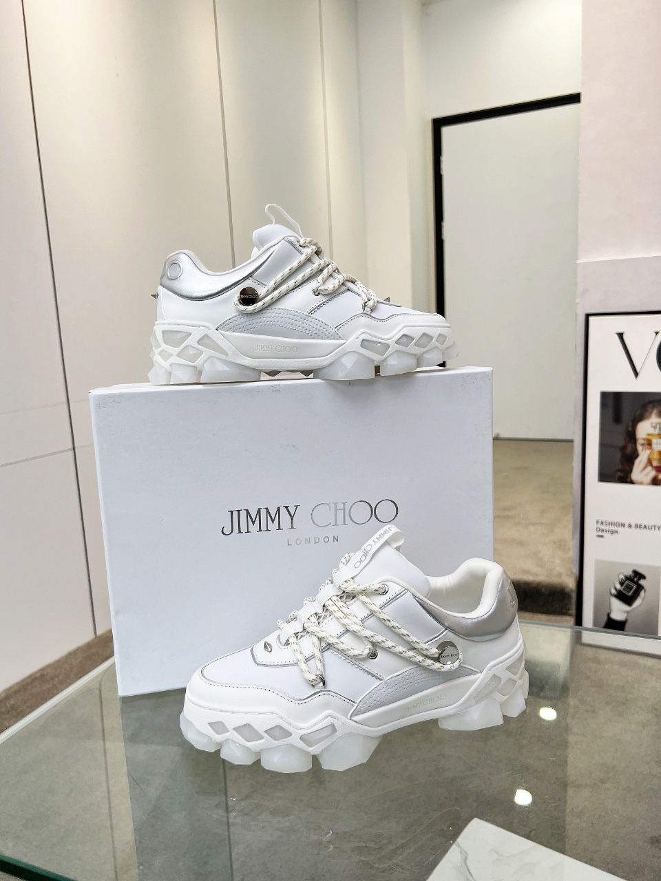 Jimmy Choo Diamond X II Dad Sneakers White