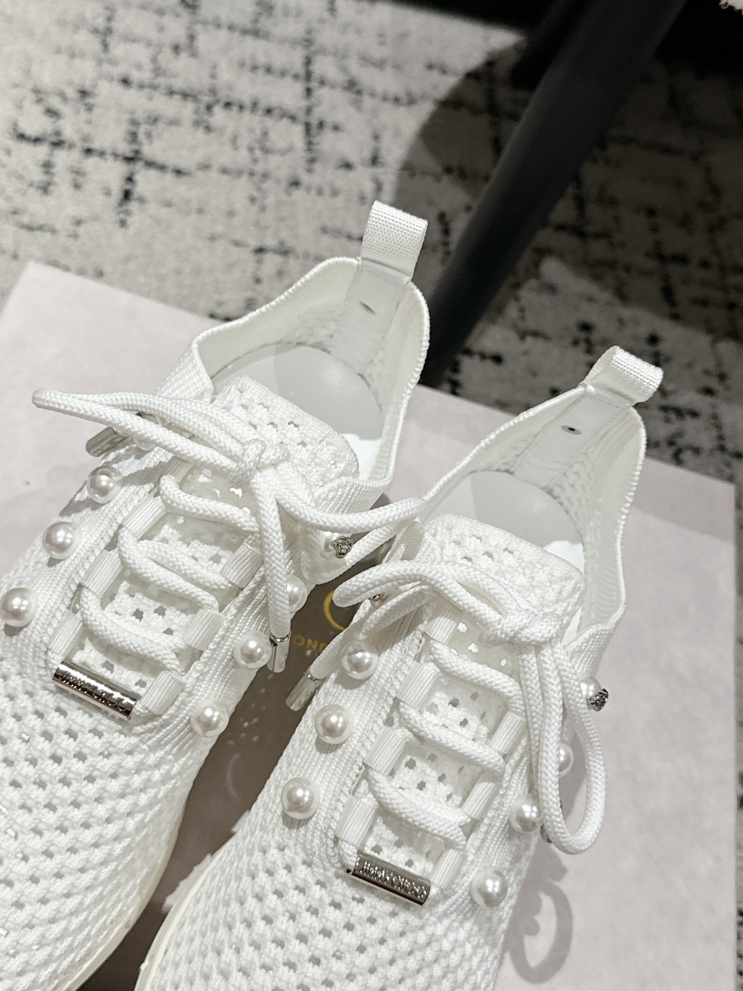 Jimmy Choo Pearl Knit Sock Sneakers White