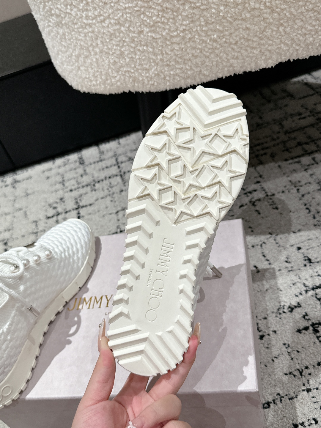 Jimmy Choo Knit Sock Sneakers White