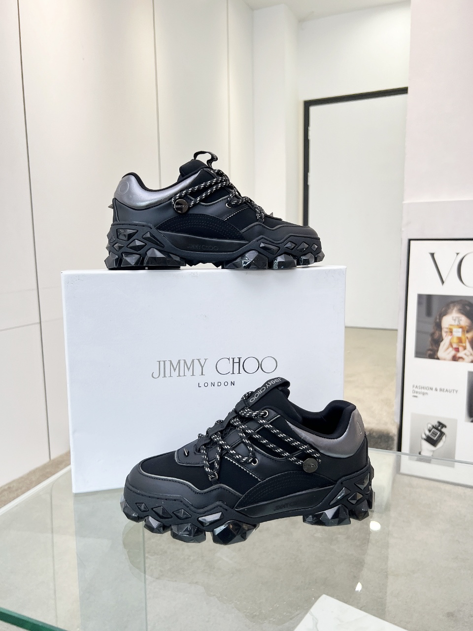 Jimmy Choo Diamond X II M Dad Sneakers Black