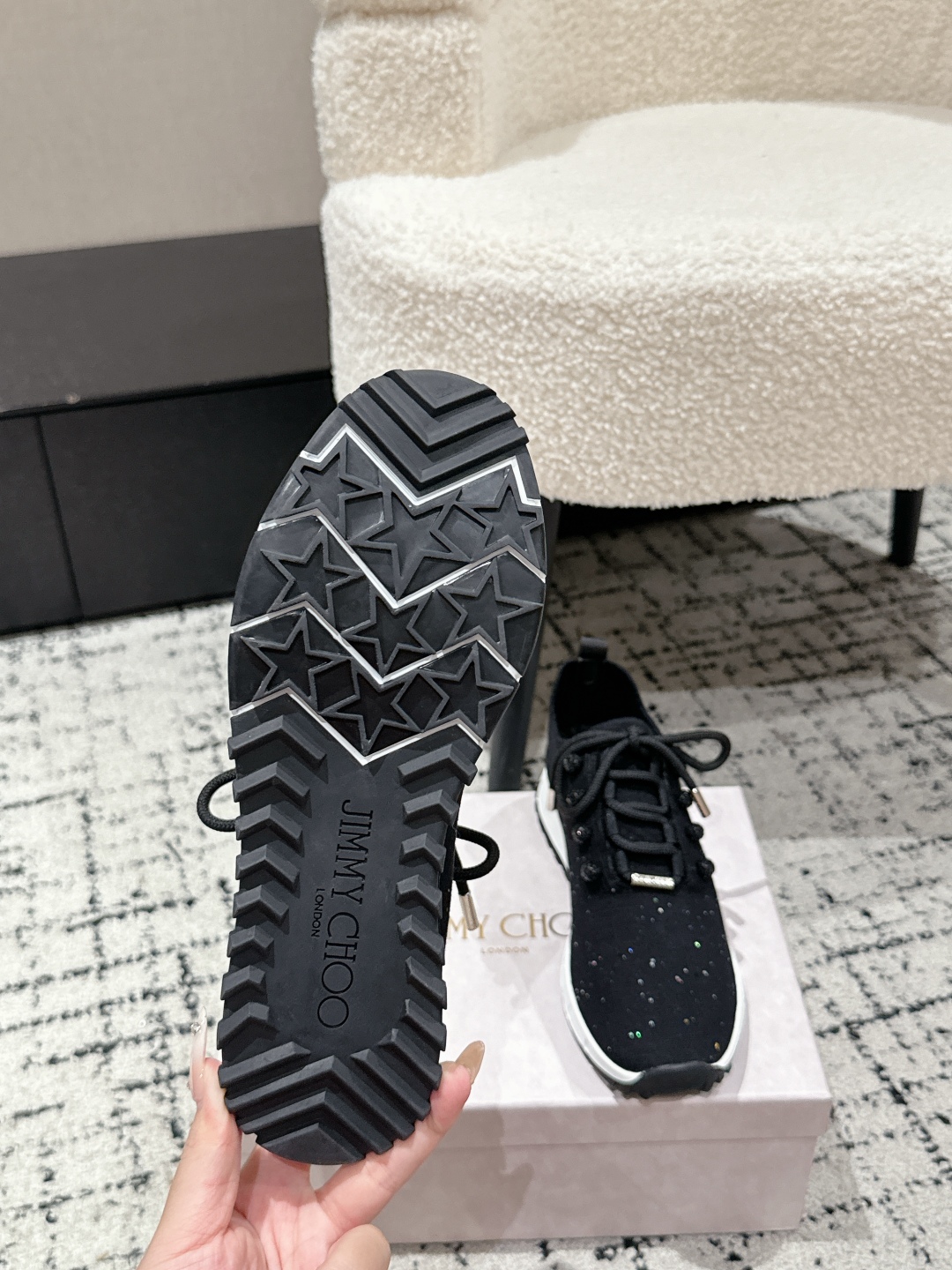 Jimmy Choo Knit Sock Sneakers Black