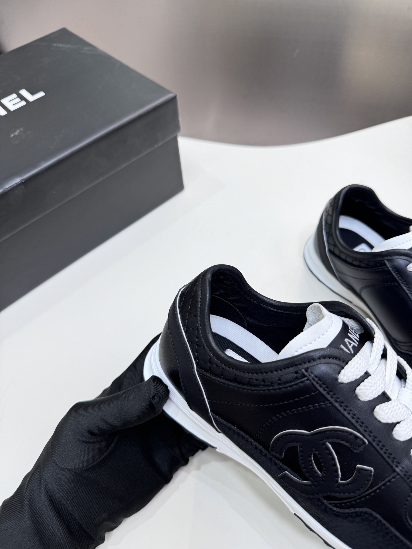 Chanel Platform Panda Sneakers Black