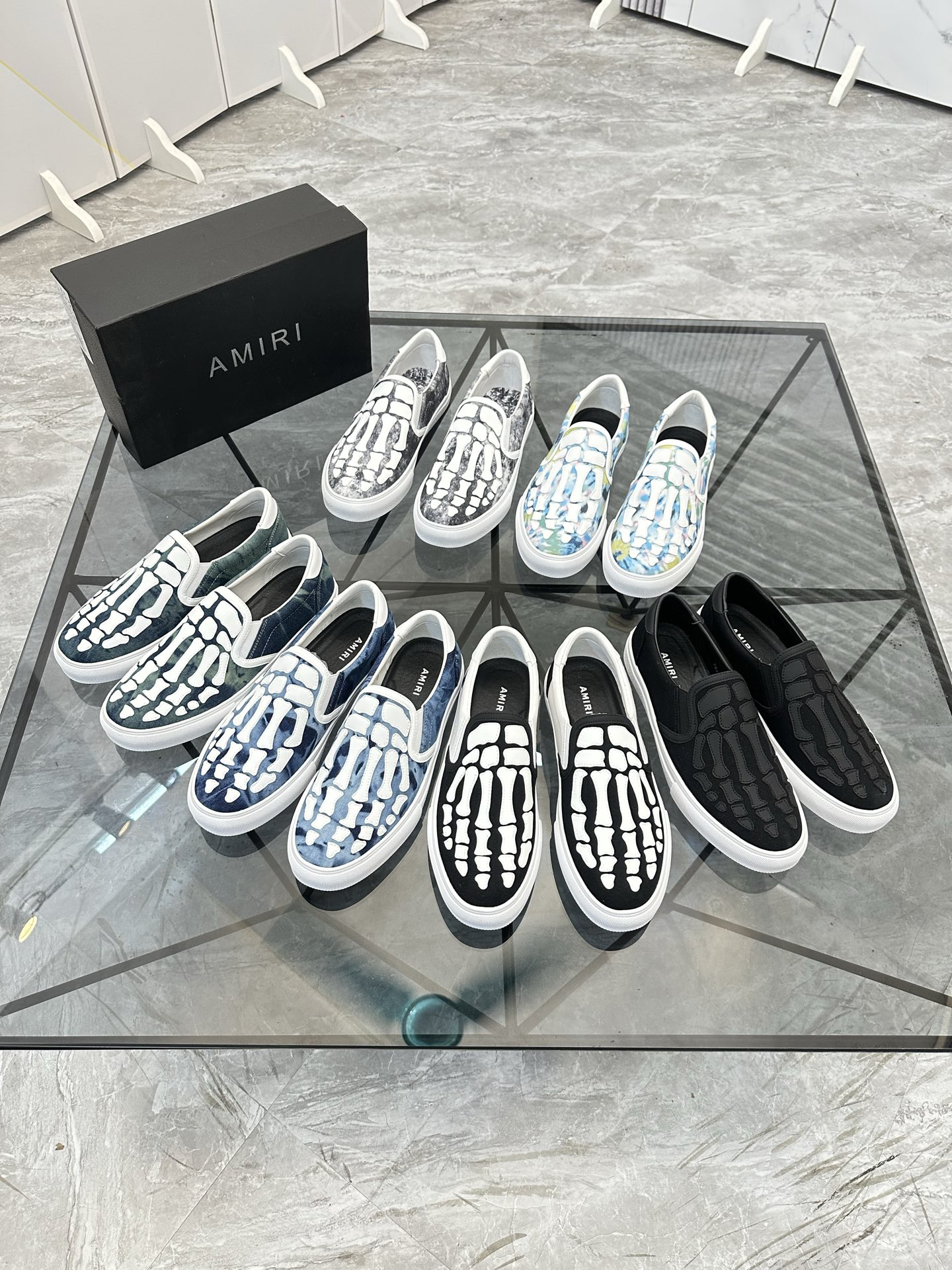 Amiri Skeleton Slip-On Sneakers Black