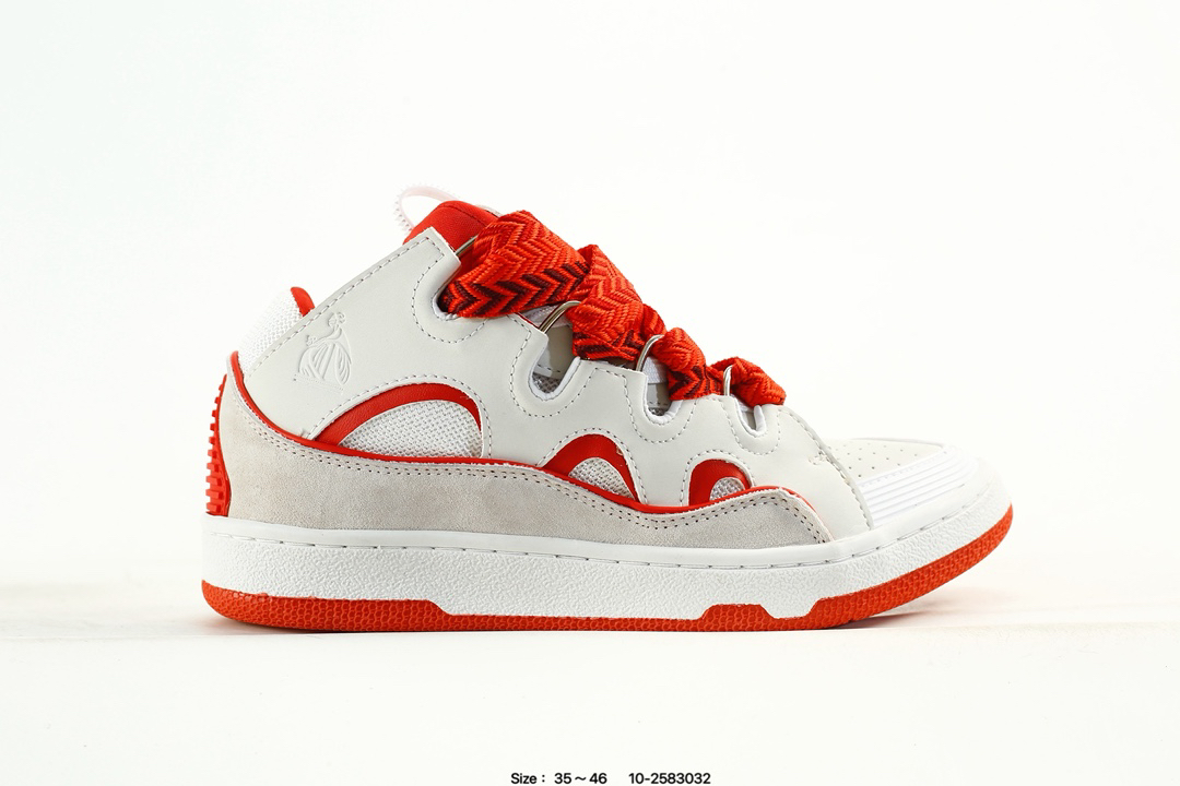 Lanvin Curb Leather Sneakers Multicolor