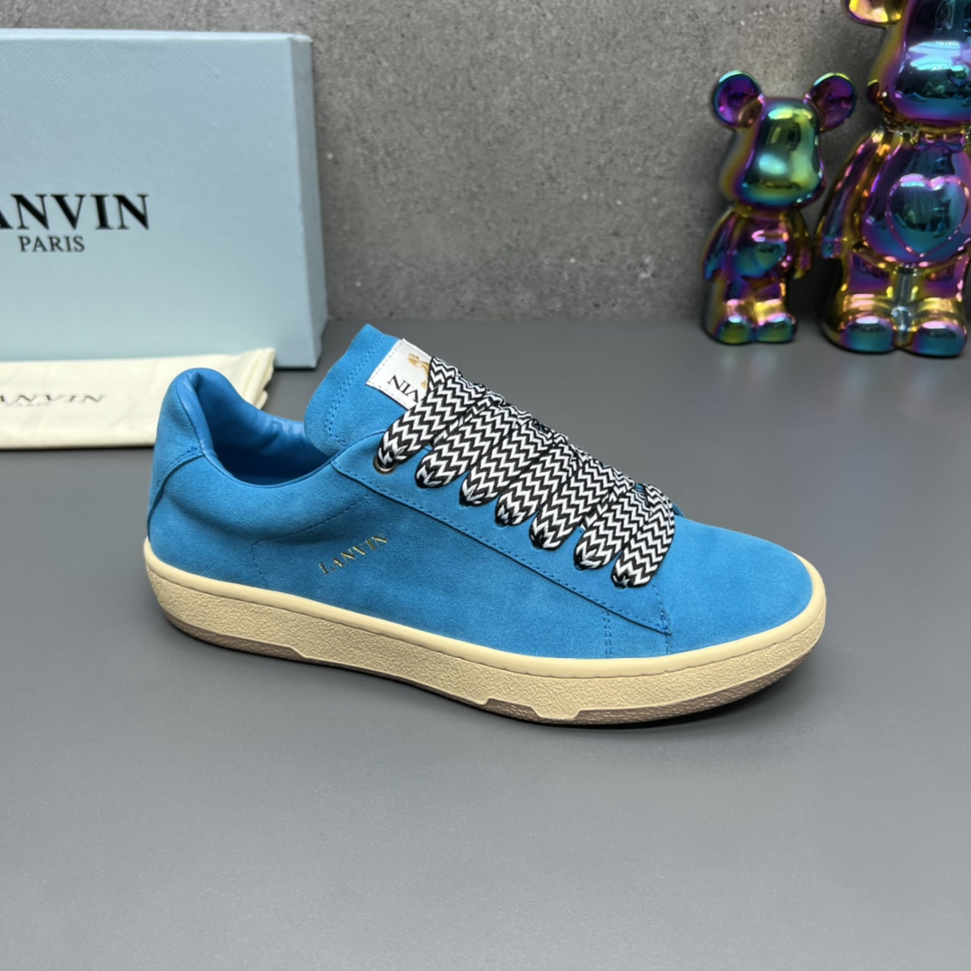 Lanvin Suede Retro Sneaker Blue