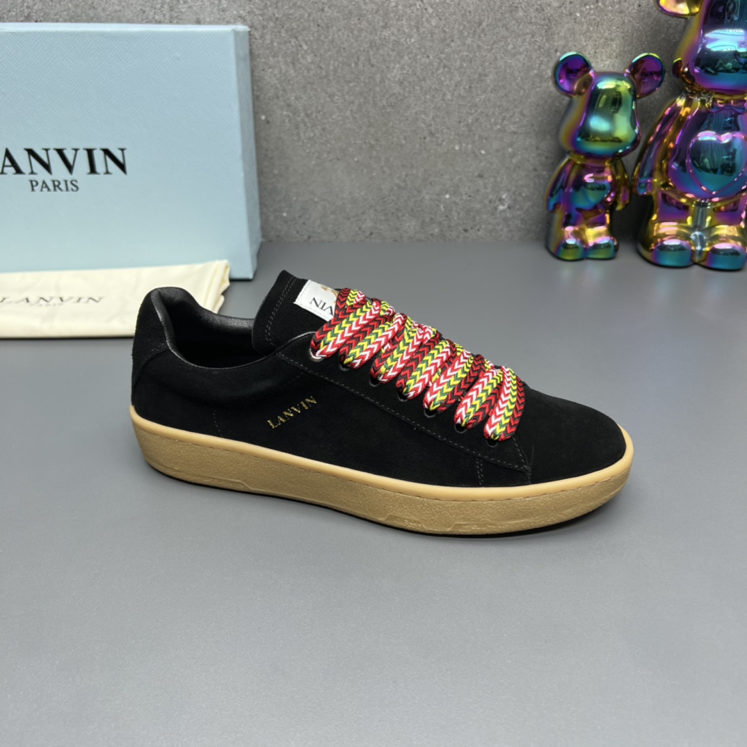 Lanvin Suede Retro Runner Sneakers Black