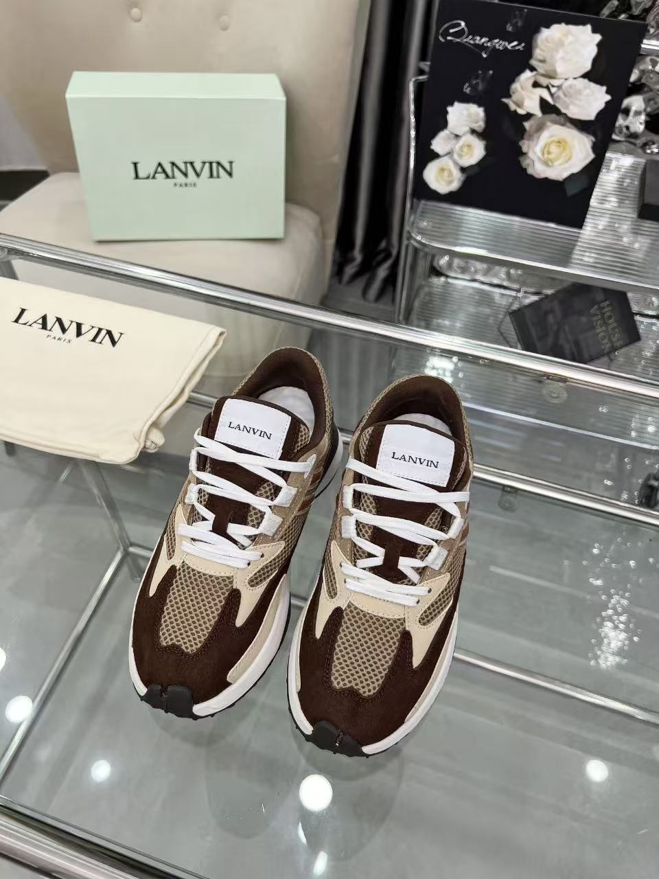 Lanvin CLAY Low-Top Sneakers Brown