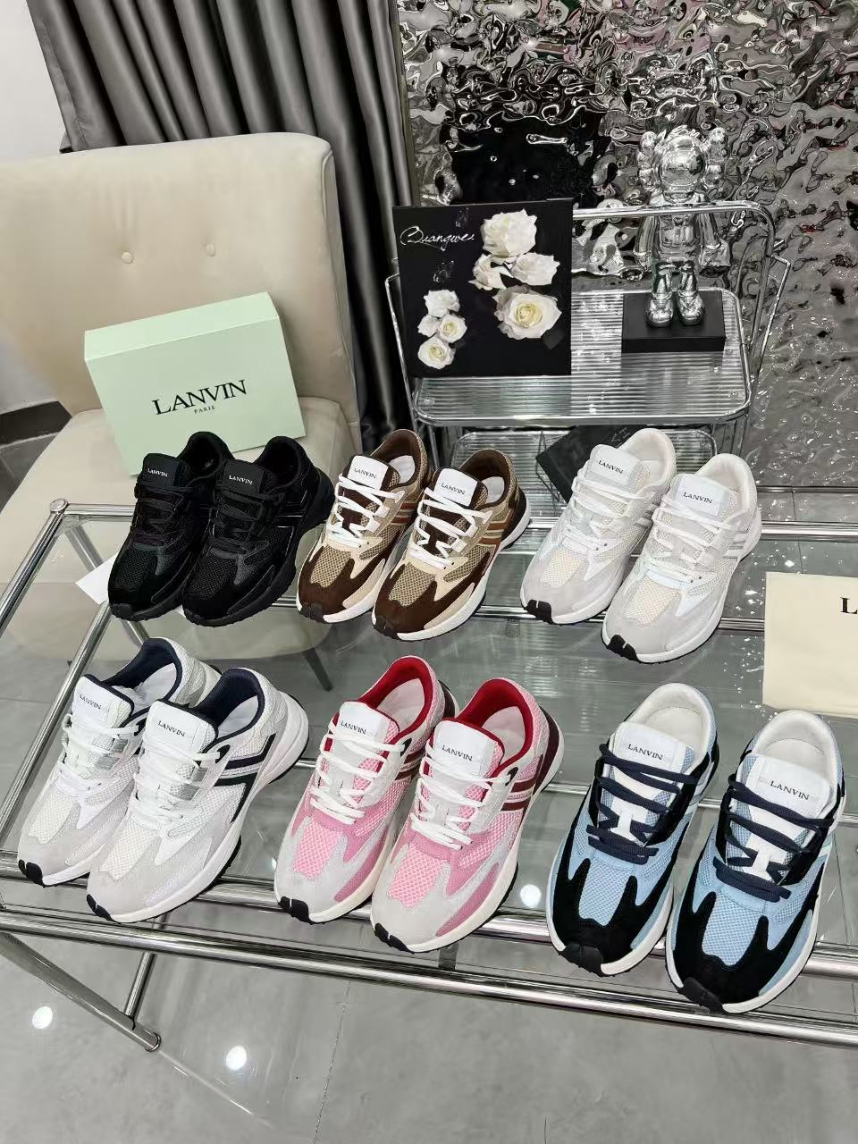 Lanvin Curb Runner Sneakers Multicolor