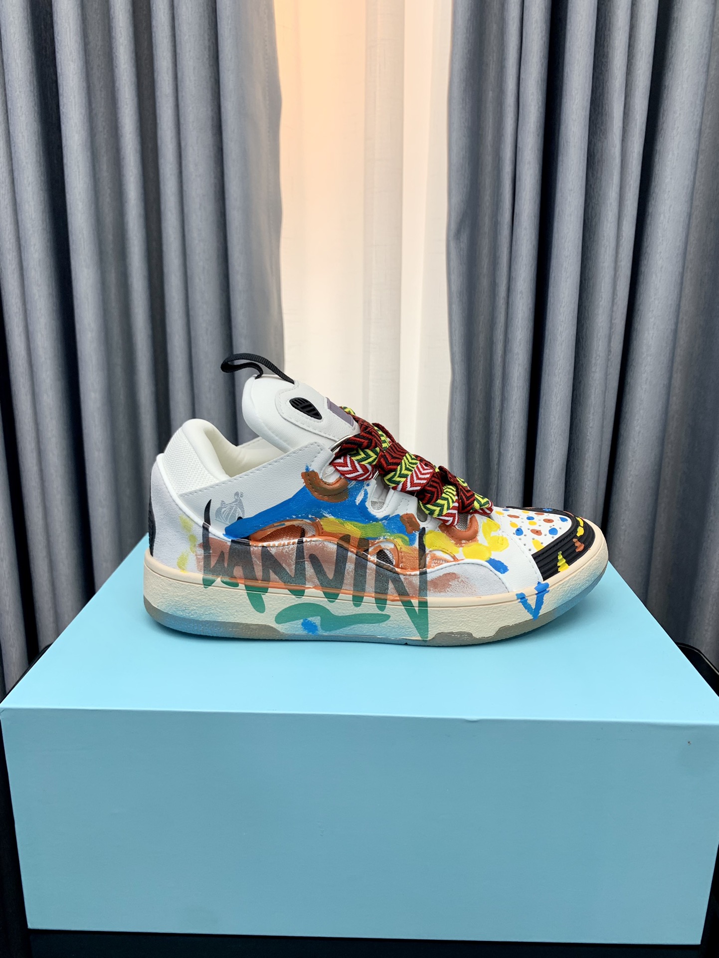 Lanvin Graffiti Low-Top Sneakers Multicolor