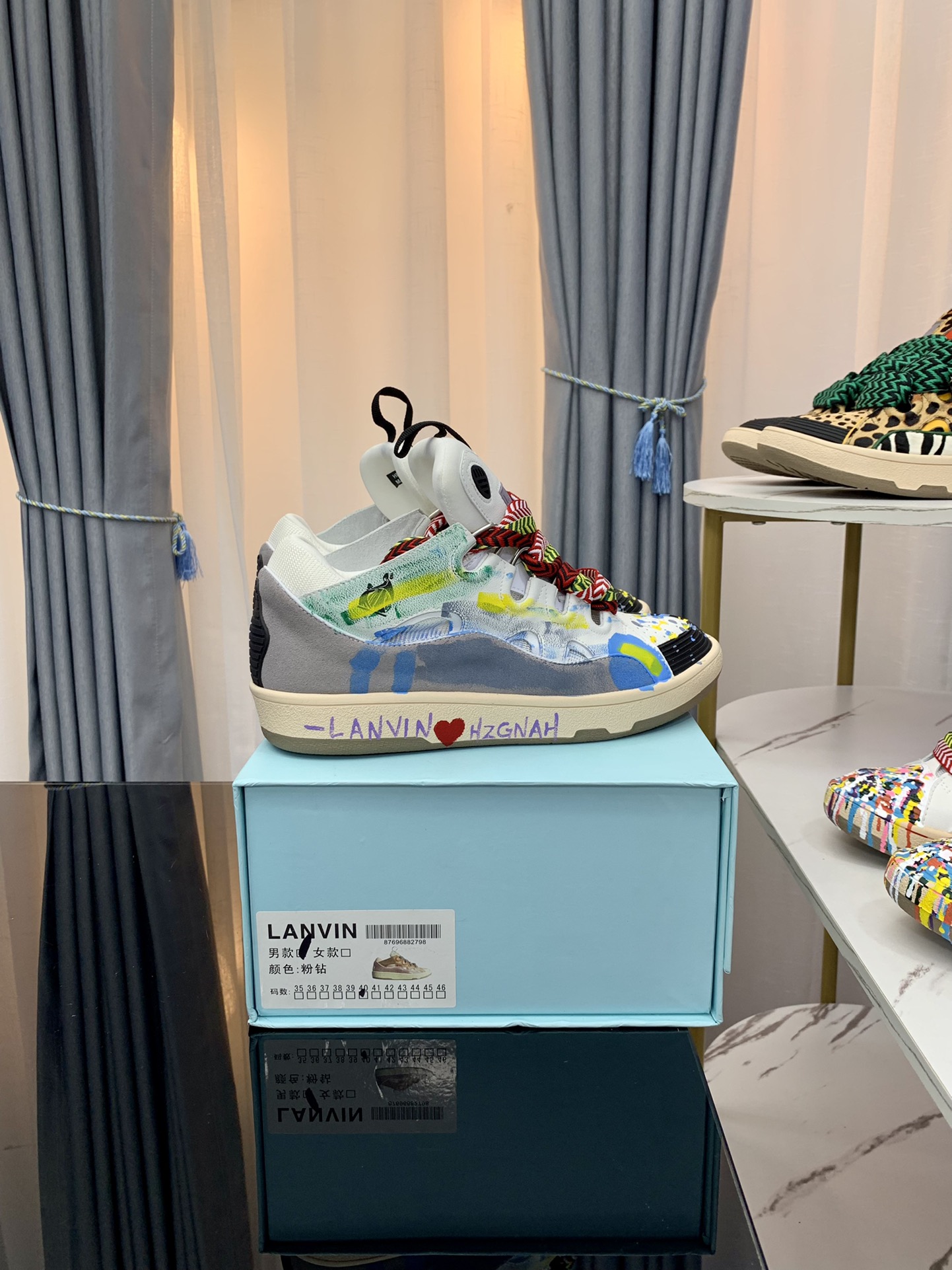 Lanvin Graffiti Low-Top Sneakers Multicolor