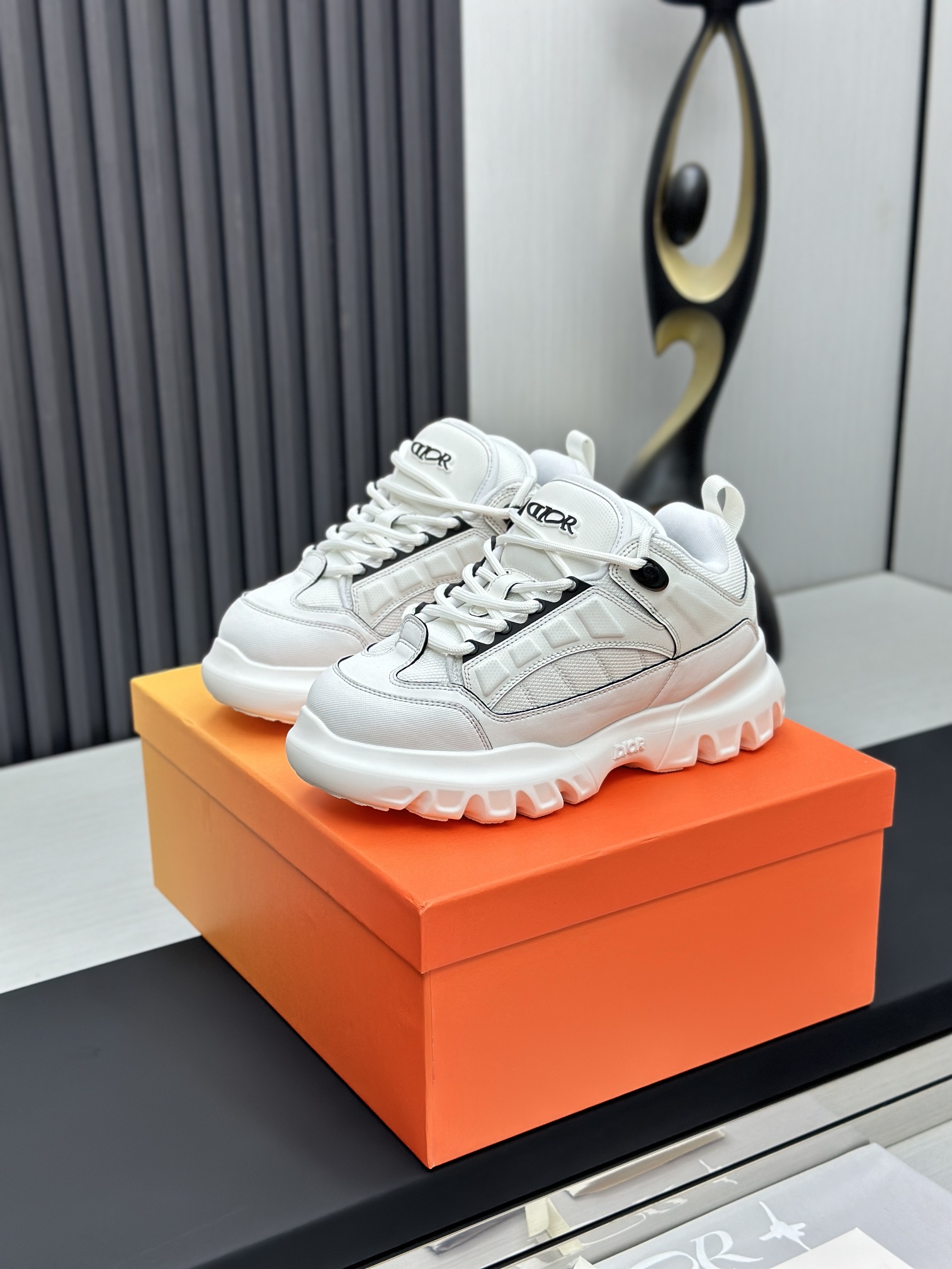 Dior Chunky Mesh Sneakers White