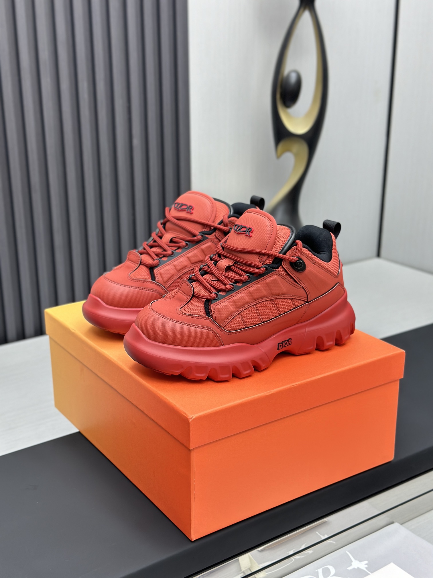 Dior Chunky Runner Sneakers Red