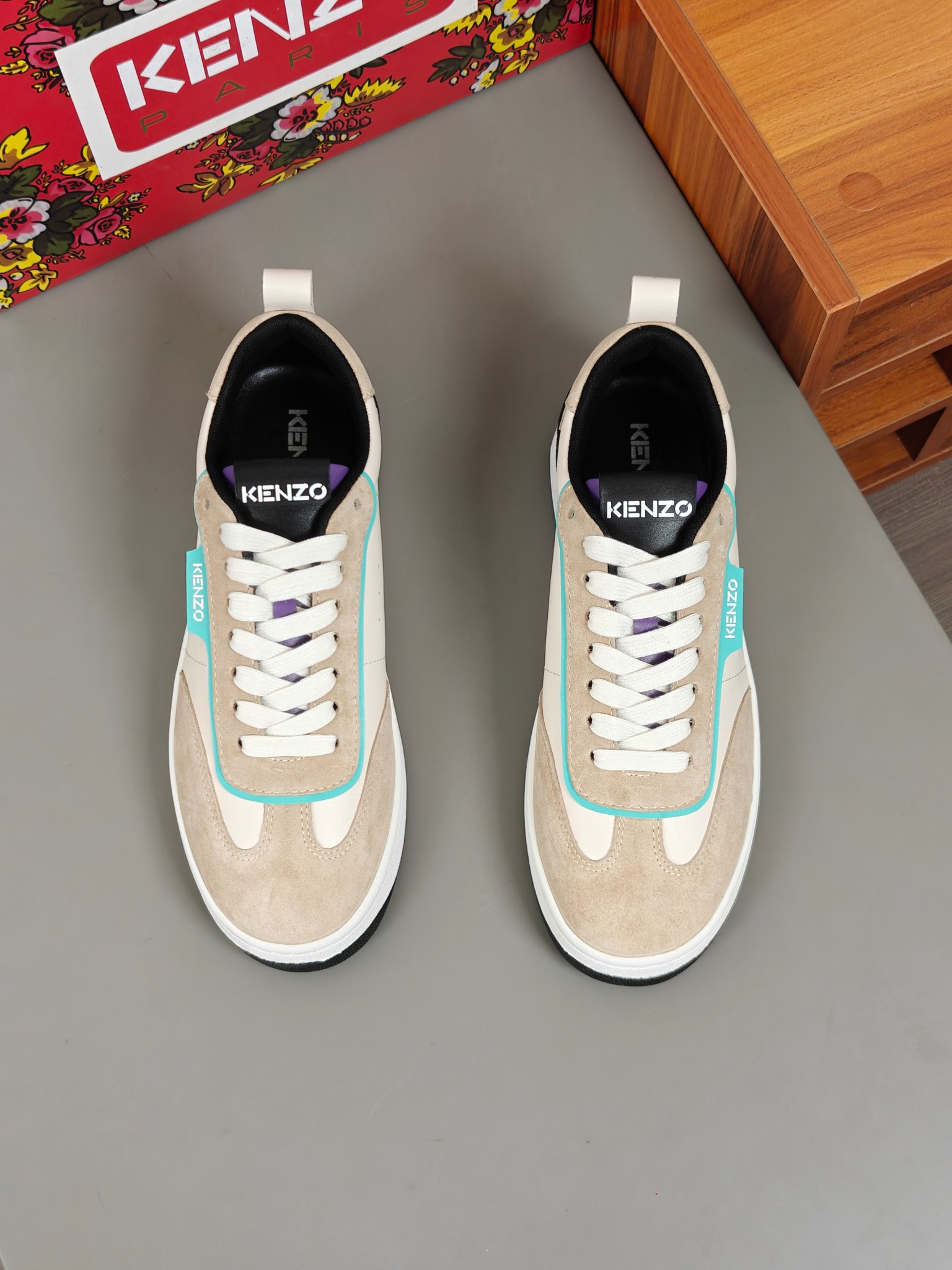 Kenzo Classic Leather Sneakers White