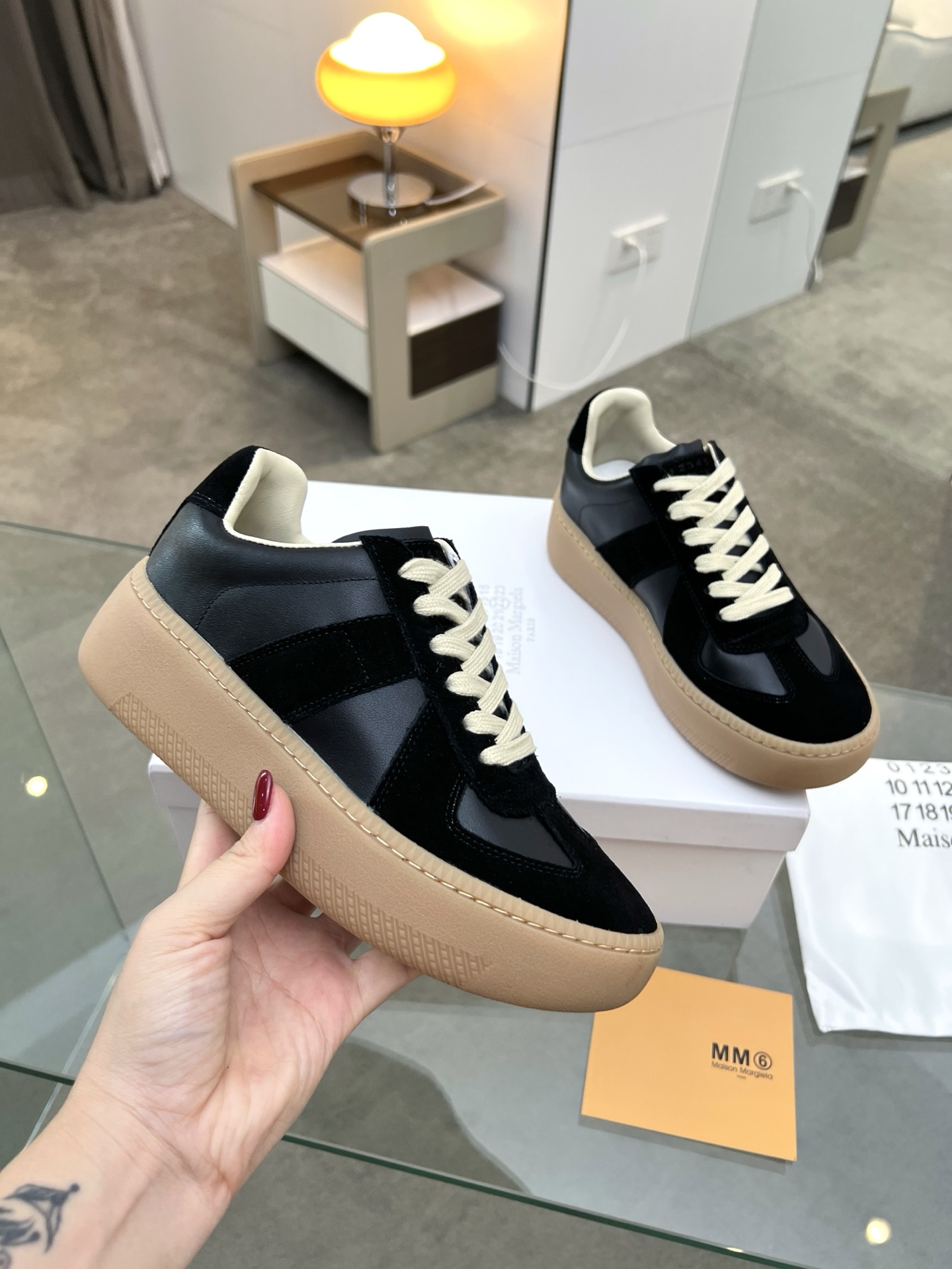 MM6 German Trainer Sneakers Black