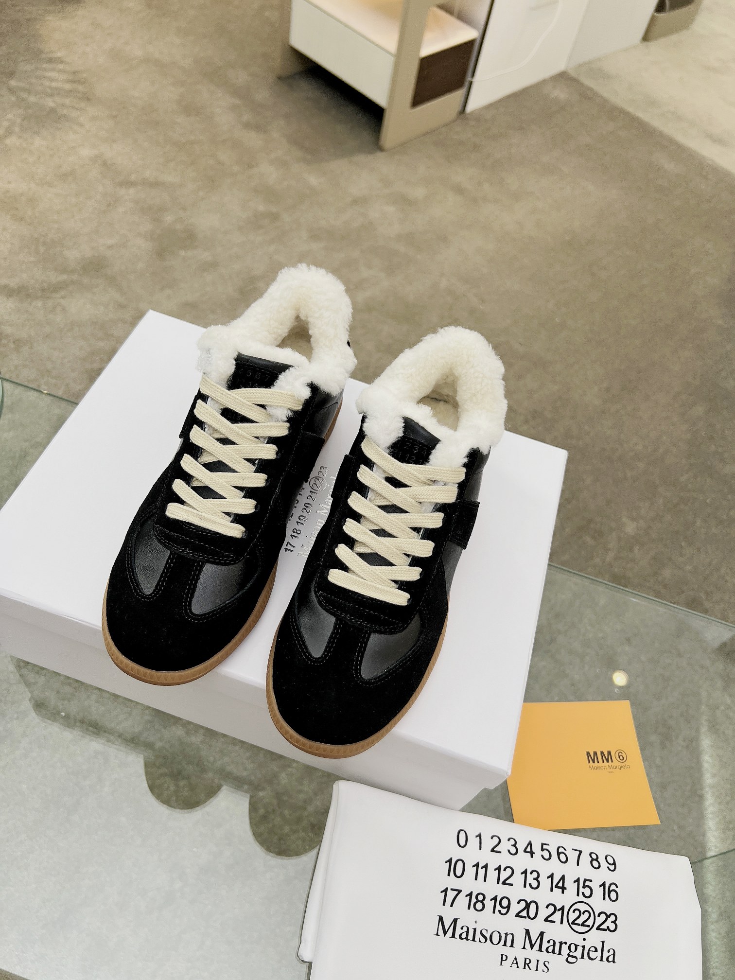 MM6 Shearling GAT Trainers Black