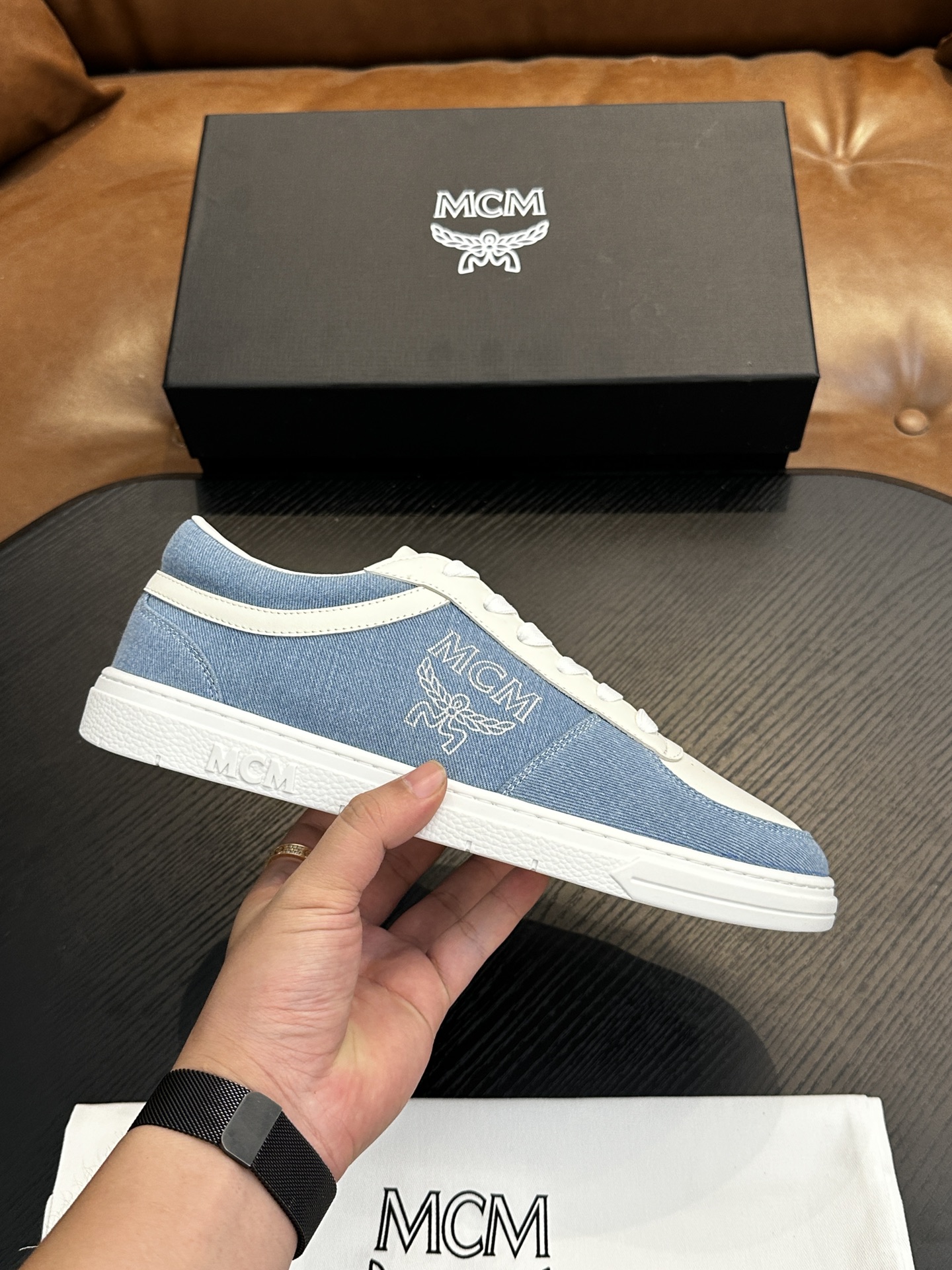 MCM Skystream Monogram Sneaker Blue