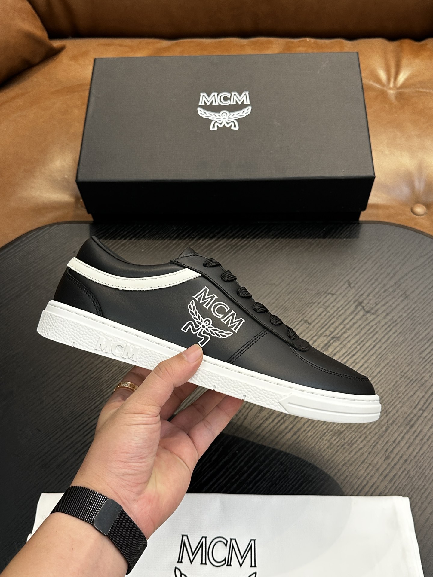 MCM Skystream Logo Sneakers Black